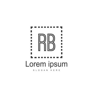 RB Logo tasarım şablonu. İlk harf logo tasarım şablonu