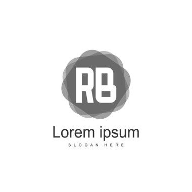 RB Logo tasarım şablonu. İlk harf logo tasarım şablonu