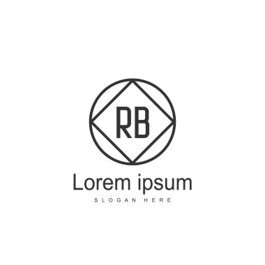 RB Logo tasarım şablonu. İlk harf logo tasarım şablonu