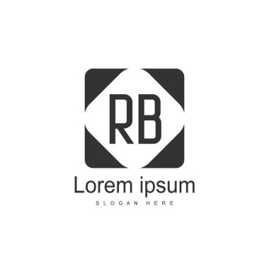 RB Logo tasarım şablonu. İlk harf logo tasarım şablonu