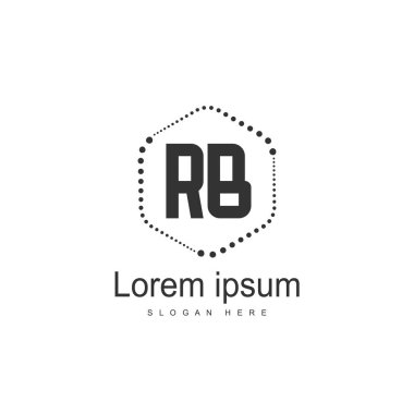 RB Logo tasarım şablonu. İlk harf logo tasarım şablonu