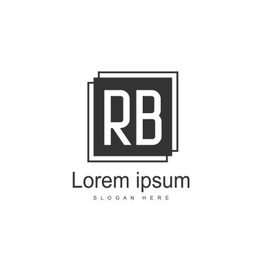 RB Logo tasarım şablonu. İlk harf logo tasarım şablonu