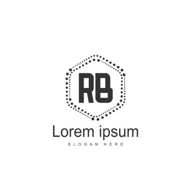 RB Logo tasarım şablonu. İlk harf logo tasarım şablonu