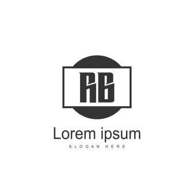 RB Logo tasarım şablonu. İlk harf logo tasarım şablonu