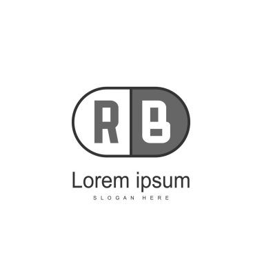 RB Logo tasarım şablonu. İlk harf logo tasarım şablonu