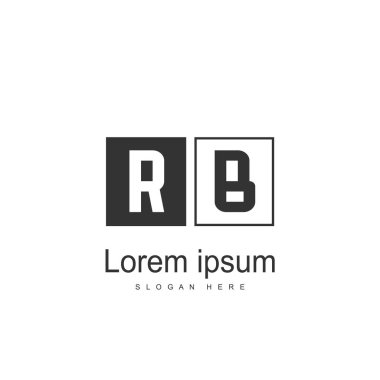 RB Logo tasarım şablonu. İlk harf logo tasarım şablonu