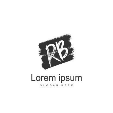 RB Logo tasarım şablonu. İlk harf logo tasarım şablonu