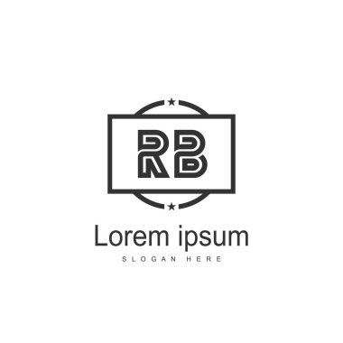 RB Logo tasarım şablonu. İlk harf logo tasarım şablonu
