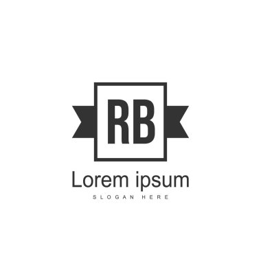 RB Logo tasarım şablonu. İlk harf logo tasarım şablonu