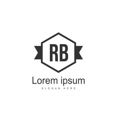 RB Logo tasarım şablonu. İlk harf logo tasarım şablonu