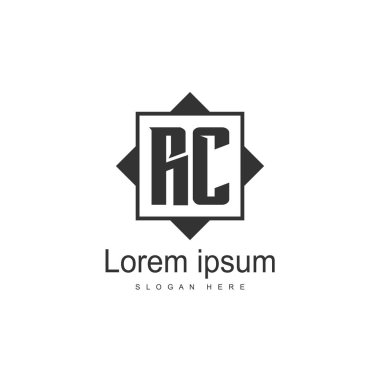 RC Logo tasarım şablonu. İlk harf logo tasarım şablonu