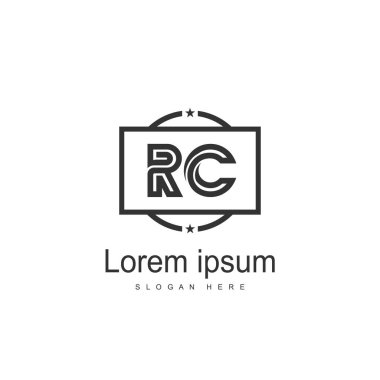 RC Logo tasarım şablonu. İlk harf logo tasarım şablonu