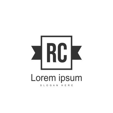 RC Logo tasarım şablonu. İlk harf logo tasarım şablonu