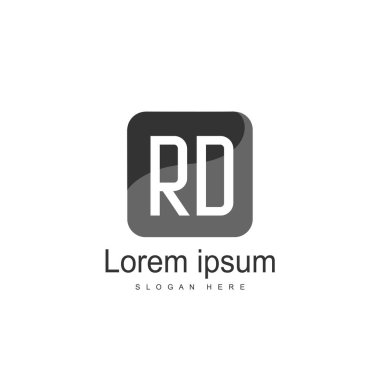 RD Logo tasarım şablonu. İlk harf logo tasarım şablonu