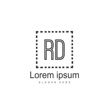 RD Logo tasarım şablonu. İlk harf logo tasarım şablonu