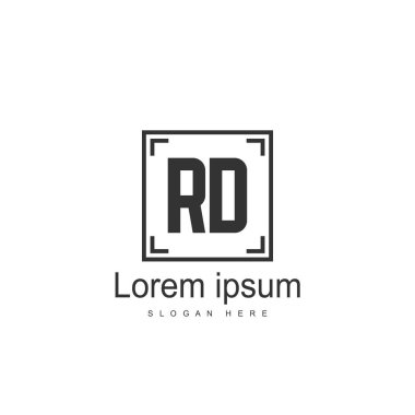 RD Logo tasarım şablonu. İlk harf logo tasarım şablonu