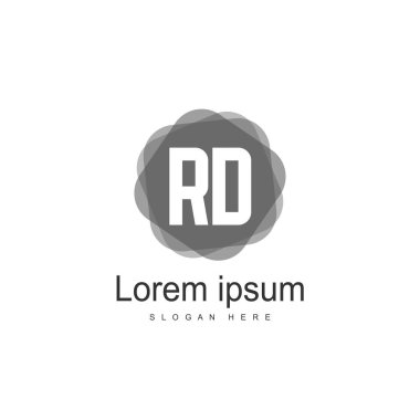 RD Logo tasarım şablonu. İlk harf logo tasarım şablonu