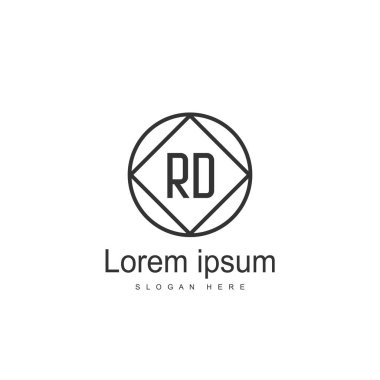 RD Logo tasarım şablonu. İlk harf logo tasarım şablonu