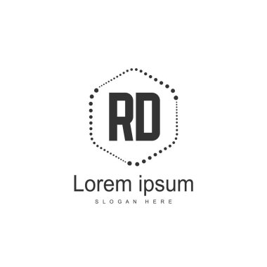 RD Logo tasarım şablonu. İlk harf logo tasarım şablonu