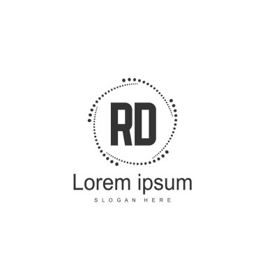 RD Logo tasarım şablonu. İlk harf logo tasarım şablonu