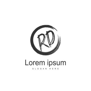 RD Logo tasarım şablonu. İlk harf logo tasarım şablonu
