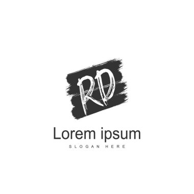 RD Logo tasarım şablonu. İlk harf logo tasarım şablonu