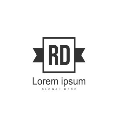 RD Logo tasarım şablonu. İlk harf logo tasarım şablonu