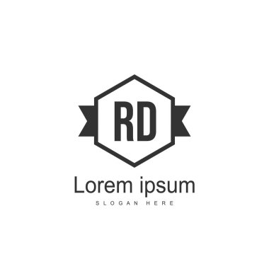 RD Logo tasarım şablonu. İlk harf logo tasarım şablonu