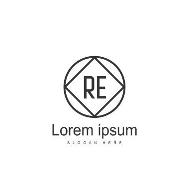 Logo tasarım şablonu yeniden. İlk harf logo tasarım şablonu