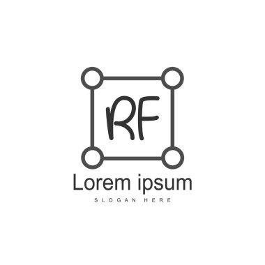 RF Logo tasarım şablonu. İlk harf logo tasarım şablonu