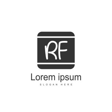RF Logo tasarım şablonu. İlk harf logo tasarım şablonu