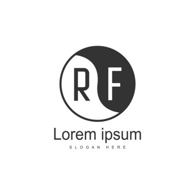 RF Logo tasarım şablonu. İlk harf logo tasarım şablonu
