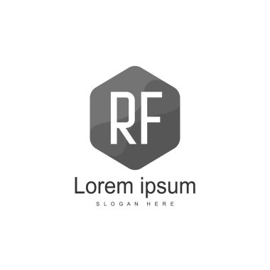 RF Logo tasarım şablonu. İlk harf logo tasarım şablonu