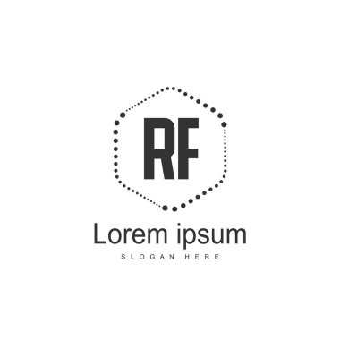 RF Logo tasarım şablonu. İlk harf logo tasarım şablonu