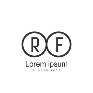 RF Logo tasarım şablonu. İlk harf logo tasarım şablonu