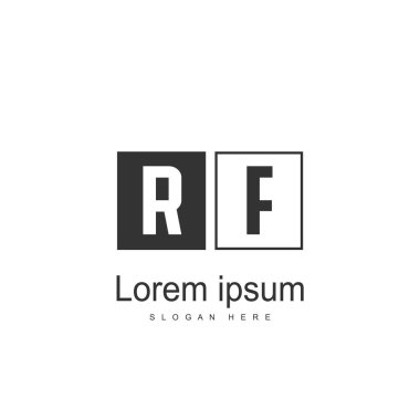 RF Logo tasarım şablonu. İlk harf logo tasarım şablonu