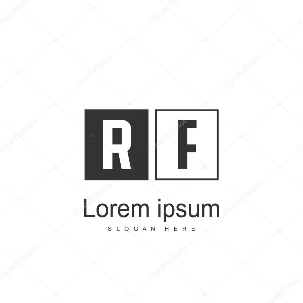 RF Logo template design. Initial letter logo template design