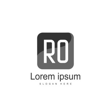 İlk Ro Logo şablonu. Minimalist mektup logo tasarım şablonu