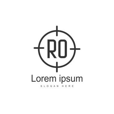 İlk Ro Logo şablonu. Minimalist mektup logo tasarım şablonu