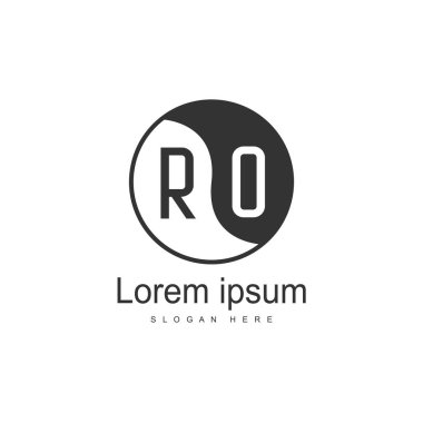İlk Ro Logo şablonu. Minimalist mektup logo tasarım şablonu