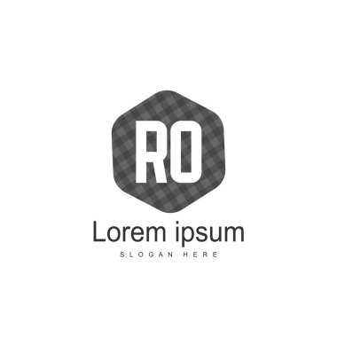 İlk Ro Logo şablonu. Minimalist mektup logo tasarım şablonu