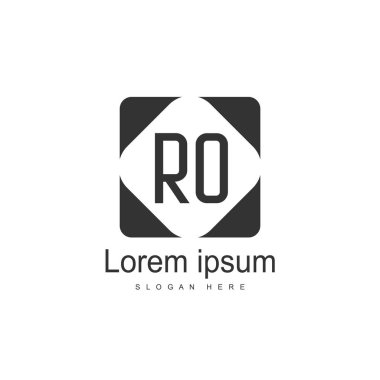 İlk Ro Logo şablonu. Minimalist mektup logo tasarım şablonu