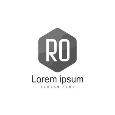 İlk Ro Logo şablonu. Minimalist mektup logo tasarım şablonu