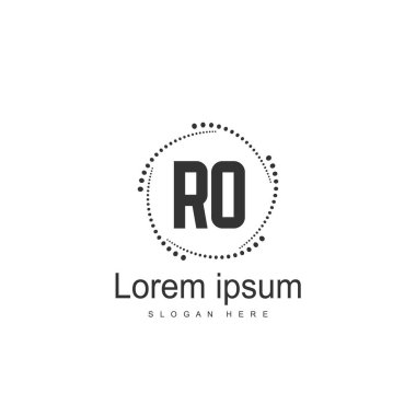 İlk Ro Logo şablonu. Minimalist mektup logo tasarım şablonu