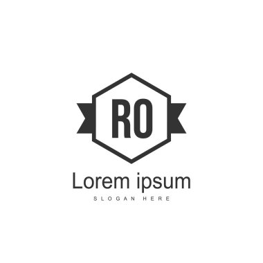 İlk Ro Logo şablonu. Minimalist mektup logo tasarım şablonu