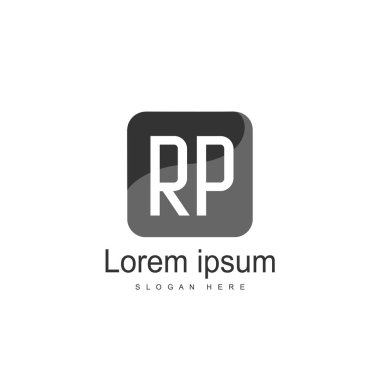İlk Rp Logo şablonu. Minimalist mektup logo tasarım şablonu