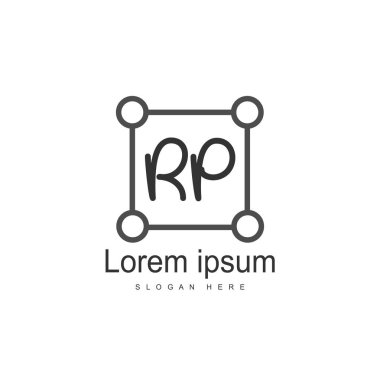 İlk Rp Logo şablonu. Minimalist mektup logo tasarım şablonu