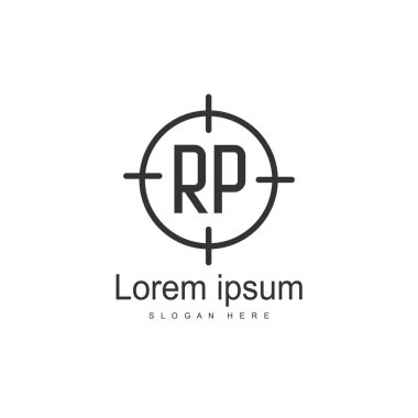 İlk Rp Logo şablonu. Minimalist mektup logo tasarım şablonu