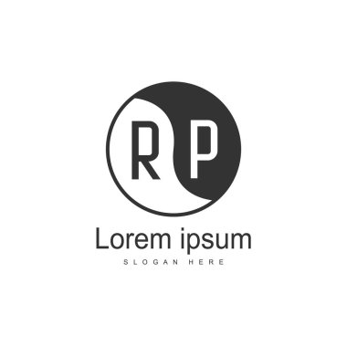İlk Rp Logo şablonu. Minimalist mektup logo tasarım şablonu
