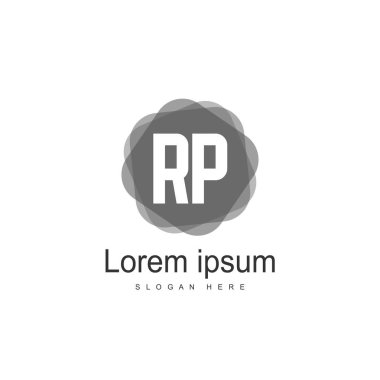 İlk Rp Logo şablonu. Minimalist mektup logo tasarım şablonu